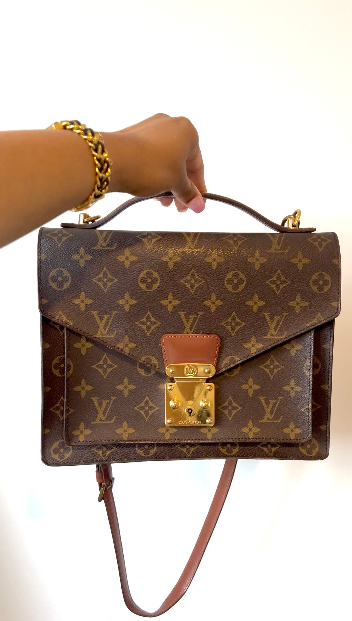 Vintage Louis Vuitton Monceau Top Handle Crossbody Bag